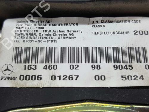 Driver airbag MERCEDES-BENZ M-CLASS (W163) ML 270 CDI (163.113) | BP2728864C9