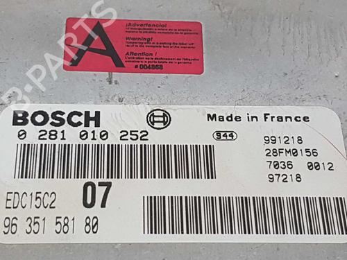 Engine control unit (ECU) CITROËN XANTIA Break (X1_, X2_) 2.0 HDI 90 | BP9842731M57
