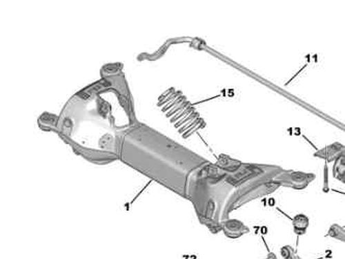 Rear axle PEUGEOT 508 SW II (FC_, FJ_, F4_) 2.0 BlueHDi 160 | BP16386173M2 