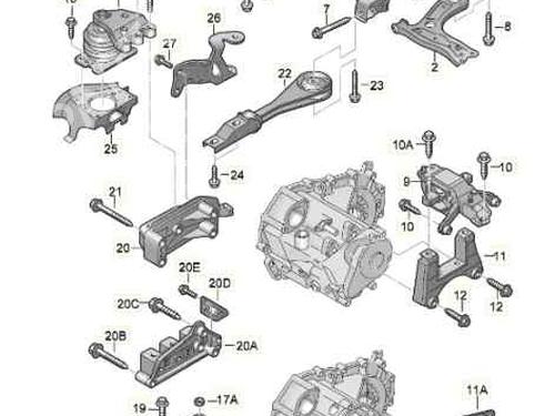 Subframe SEAT IBIZA IV ST (6J8, 6P8) 1.2 TSI 6R0199315AF | 6R0199315AD