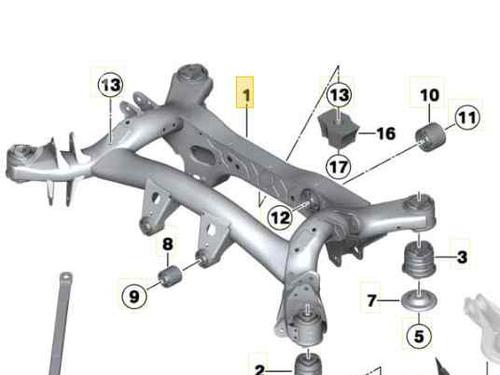 Used Rear axle BMW 3 (F30, F80) 318 d (143 hp) 10630253