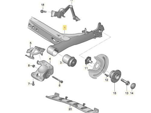 Used Rear axle SEAT IBIZA V (KJ1, KJG) 1.0 TSI (115 hp) 16968295