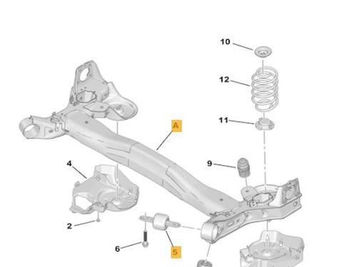 Used Rear axle CITROËN C4 Picasso II 1.6 BlueHDi 120 (120 hp) 16954083