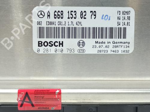Engine control unit (ECU) MERCEDES-BENZ A-CLASS (W168) A 170 CDI (168.009, 168.109) | BP19107003M57