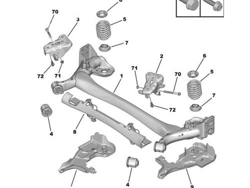 Used Rear axle PEUGEOT 2008 II (UD_, US_, UY_, UJ_, UR_, UC_) 1.2 PureTech 130 (USHNS, URHNS) (130 hp) 16386875