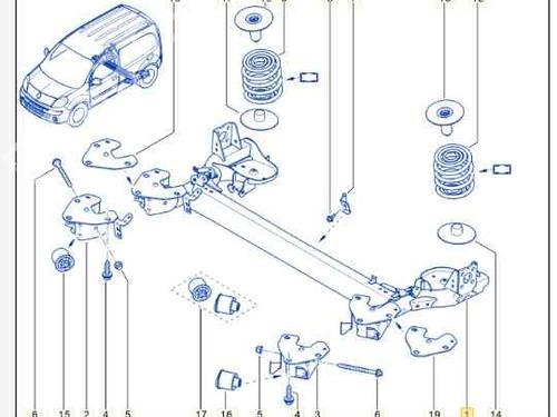 Used Rear axle RENAULT KANGOO / GRAND KANGOO II (KW0/1_) Z.E. (60 hp) 8624240