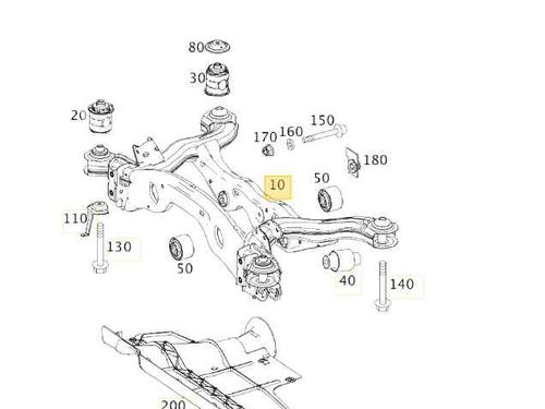 Used Rear axle MERCEDES-BENZ A-CLASS (W176) A 200 CDI / d (176.008) (136 hp) 23335081