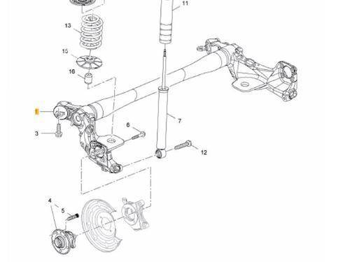 Rear axle OPEL MOKKA / MOKKA X (J13) 1.6 CDTI (_76) (136 hp) 9280386