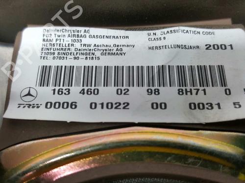 Førerens kollisjonspute MERCEDES-BENZ M-CLASS (W163) ML 320 (163.154) | BP2731261C9