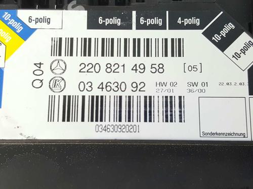 Comfort control module MERCEDES-BENZ S-CLASS (W220) S 500 (220.075, 220.175, 220.875) | BP6080060M56 