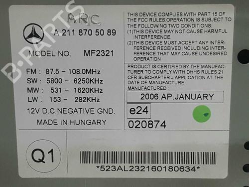 Radio MERCEDES-BENZ E-CLASS (W211) E 280 CDI (211.020) | BP7883845E6 