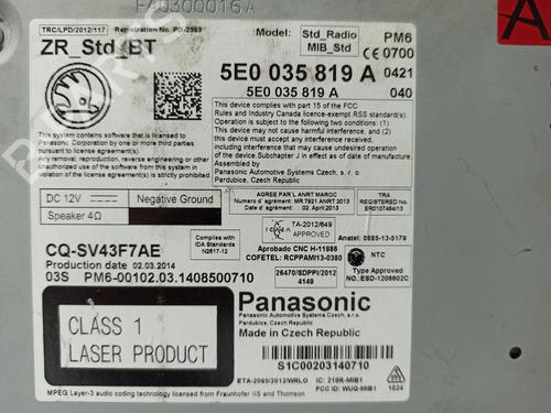 Radio SKODA OCTAVIA III Combi (5E5, 5E6) 1.6 TDI | BP21798739E6 