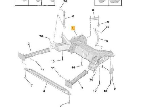 Used Subframe PEUGEOT 3008 I MPV (0U_) 2.0 HDi (163 hp) 16392114