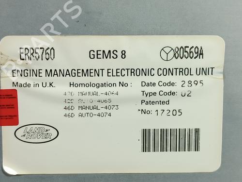 Engine control unit (ECU) LAND ROVER RANGE ROVER II (P38A) 4.6 4x4 | BP19773512M57