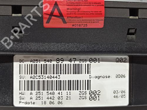 Instrument cluster MERCEDES-BENZ R-CLASS (W251, V251) R 280 CDI 4-matic (251.020) | BP9588270C47