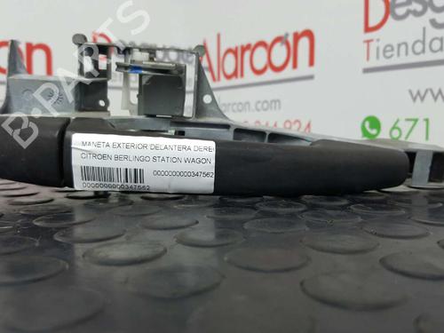 Front right exterior door handle CITROËN BERLINGO MULTISPACE (B9) 1.6 HDi 75 16V | BP2743304C129