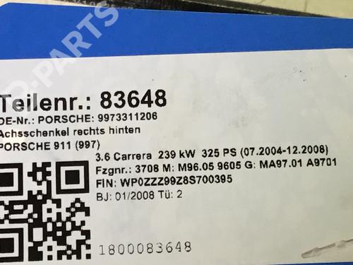 Right rear steering knuckle PORSCHE 911 (997) 3.6 Carrera | BP10388367M28 