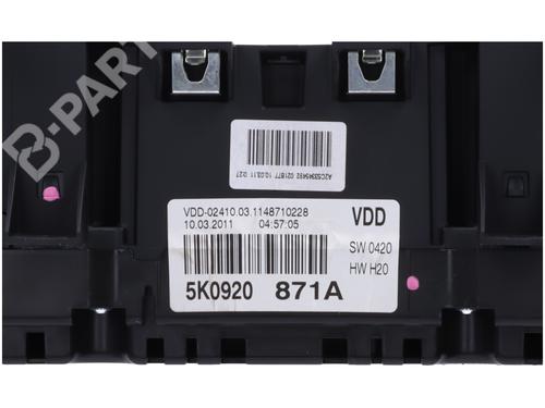 Instrument cluster VW GOLF VI (5K1) 2.0 TDI | BP11943414C47