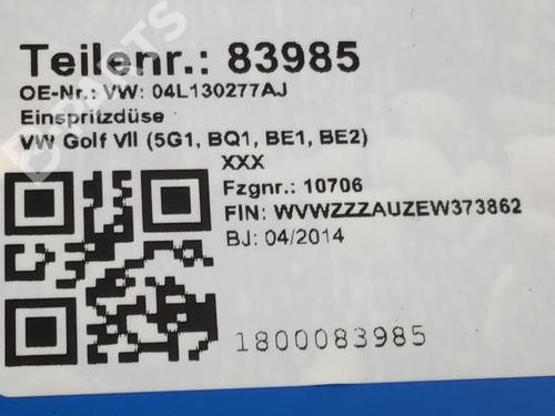 Injector VW GOLF VII (5G1, BQ1, BE1, BE2) 1.6 TDI | BP10406036M100 