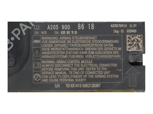 ECU airbags MERCEDES-BENZ C-CLASS (W205) C 220 BlueTEC / d (205.002, 205.004) | BP24918688M53 