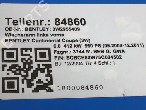 Front windshield wiper arm BENTLEY CONTINENTAL Coupe (3W_, 393) 6.0 GT | BP14583439C143 