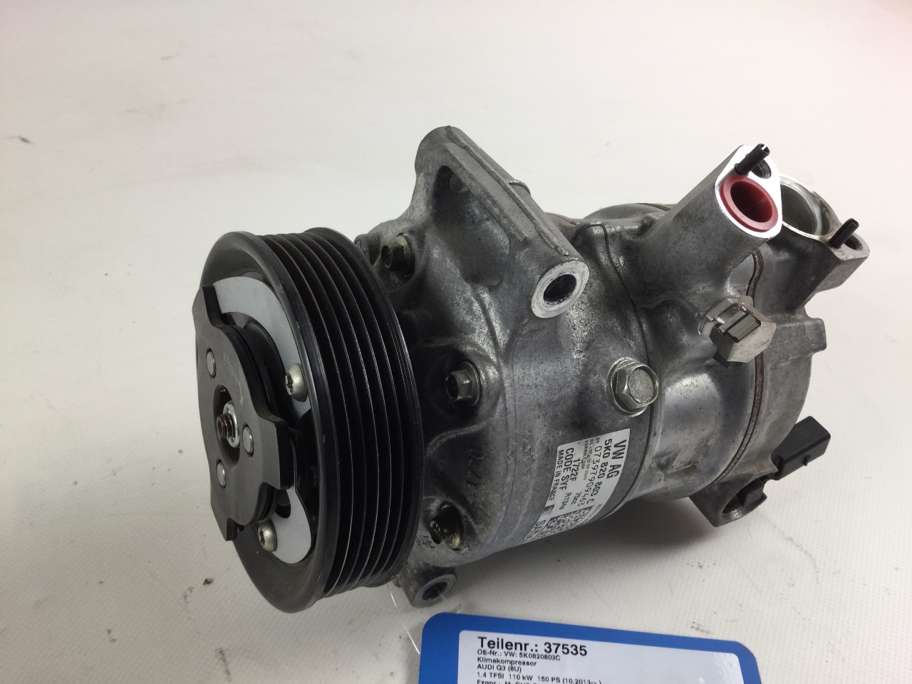 AC compressor AUDI Q3 (8UB, 8UG) 1.4 TSI VW 5K0820803C BParts