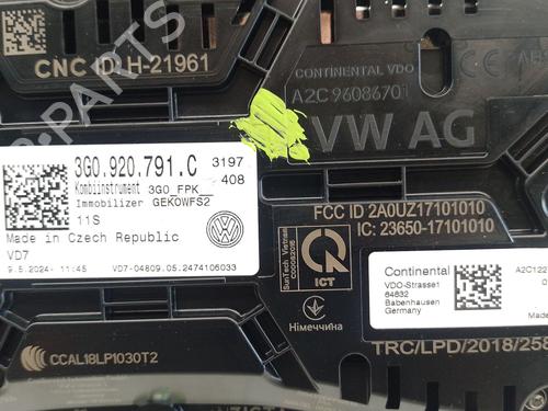 Instrument cluster VW ARTEON (3H7, 3H8)  | BP27275643C47