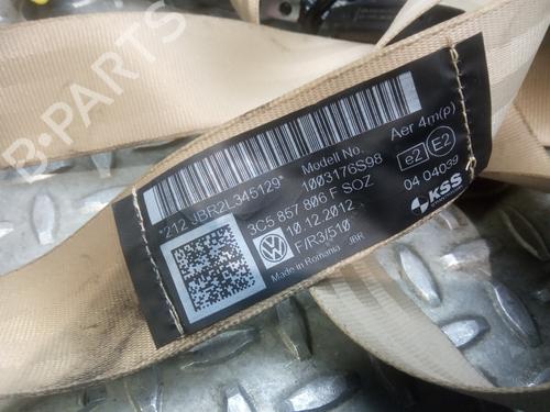 Rear right seatbelt VW PASSAT B7 (362)  | BP9621651I28 