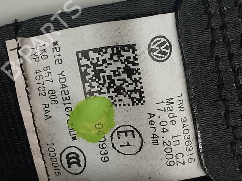 Rear right seatbelt VW SCIROCCO III (137, 138) 1.4 TSI | BP19781759I28 