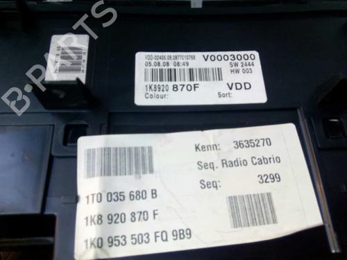Instrument cluster VW SCIROCCO III (137, 138)  | BP3124441C47 