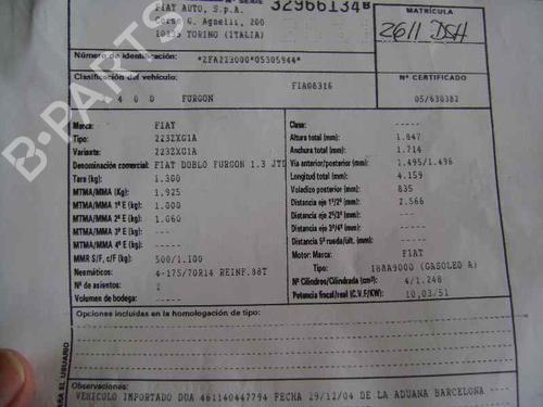 Right front brake caliper FIAT DOBLO Box Body/MPV (223_)  | BP11623562M104 
