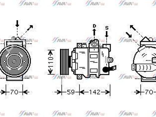 Used AC compressor AC compressor VW GOLF VII (5G1, BQ1, BE1, BE2) 1.6 TDI (110 hp) 33750004 33750004