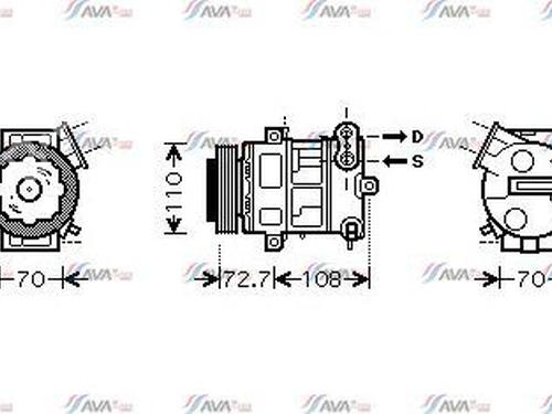 Used AC compressor AC compressor OPEL CORSA D (S07) 1.3 CDTI (L08, L68) (95 hp) 39732091 39732091