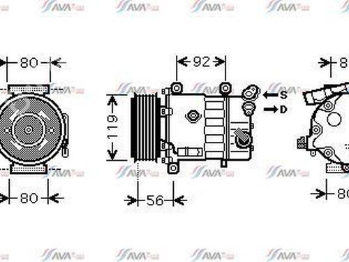 Used AC compressor AC compressor PEUGEOT 308 I (4A_, 4C_) 1.6 HDi (112 hp) 36097692 36097692