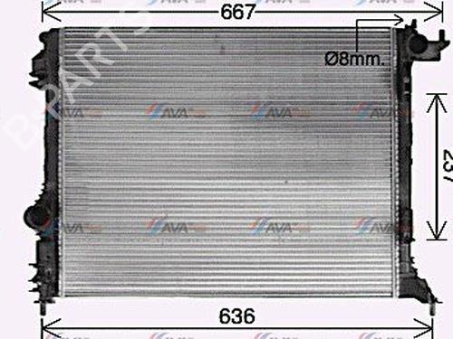 Water radiator RENAULT MEGANE IV Hatchback (B9A/M/N_) 1.0 TCe 115 (B9MD, B9MW) 214108175R 214108175R#214108175R
