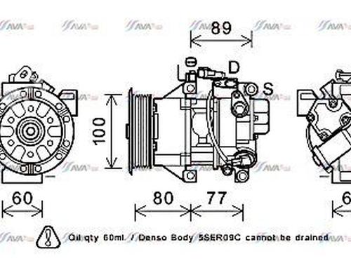Used AC compressor AC compressor TOYOTA AURIS (_E15_) 1.4 D-4D (NDE150_, NDE150R) (90 hp) 32714738 32714738