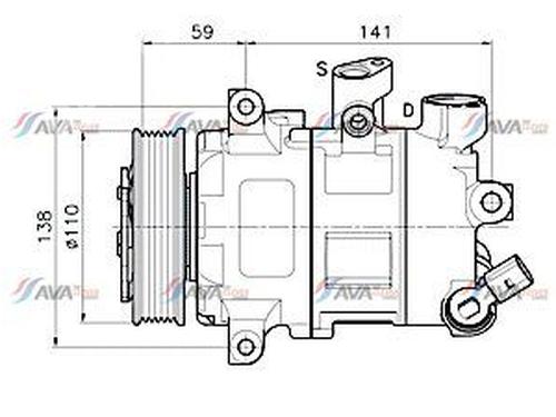 Used AC compressor AC compressor VW GOLF VII (5G1, BQ1, BE1, BE2) 1.6 TDI (105 hp) 32632655 32632655