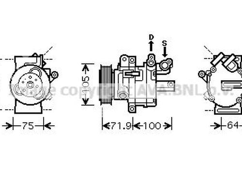 Used AC compressor TOYOTA AYGO (_B1_) 1.0 (KGB10_, KGB10R) (68 hp) 26621308