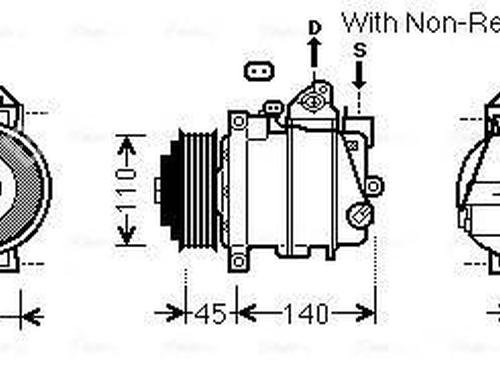 Used AC compressor AC compressor MERCEDES-BENZ C-CLASS (W204) C 200 CDI (204.007, 204.006) (136 hp) 34385629 34385629