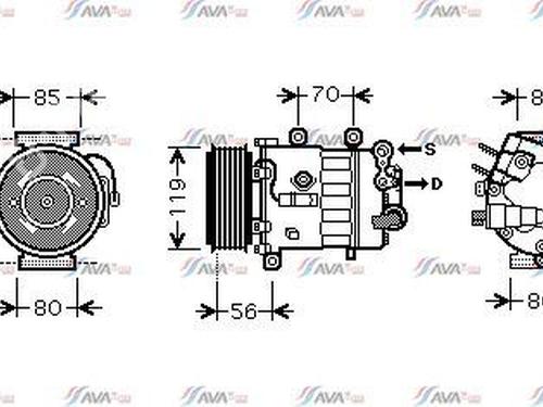 Used AC compressor PEUGEOT 508 SW I (8E_) 2.0 BlueHDi 150 (150 hp) 25019453