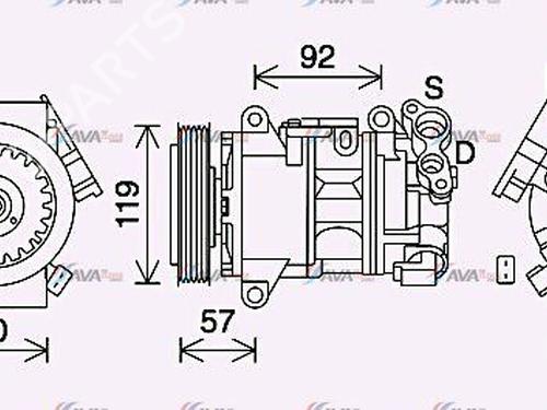 Used AC compressor AC compressor PEUGEOT 308 II (LB_, LP_, LW_, LH_, L3_) 1.2 THP 130 (131 hp) 30978399 30978399