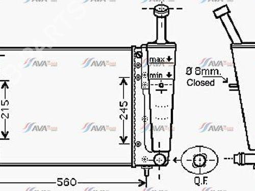 Used Water radiator Water radiator FIAT 500 (312_) 1.2 (312AXA1A) (69 hp) 33996979 33996979