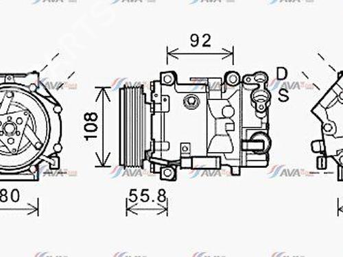 Used AC compressor AC compressor DS DS 3 / DS 3 CROSSBACK (UR_, UC_, UJ_) 1.2 PureTech 130 (URHNSS) (131 hp) 32376011 32376011