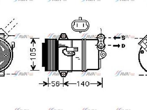 Compressor A/C OPEL MERIVA A MPV (X03) 1.6 (E75) (105 hp) 26592907