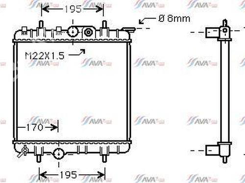 Radiateur à eau PEUGEOT 206 CC (2D) 1.6 16V (2DNFUF, 2DNFUR) (109 hp) 24863236