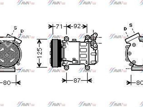 Compressor A/A Compressor A/A RENAULT CLIO III (BR0/1, CR0/1) 1.6 16V (BR05, BR0B, BR0Y, BR15, BR1J, BR1M, BR1Y, CR0B,... (112 hp) 36145538 36145538
