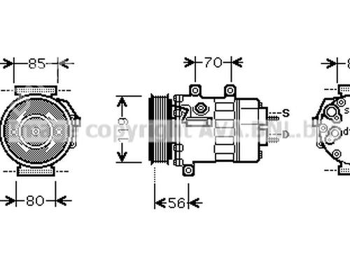 Used AC compressor FIAT SCUDO Van (270_, 272_) 2.0 D Multijet (128 hp) 26627766