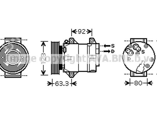 Used AC compressor AUDI 90 B2 (813, 814, 853) 1.6 TD (70 hp) 24012563