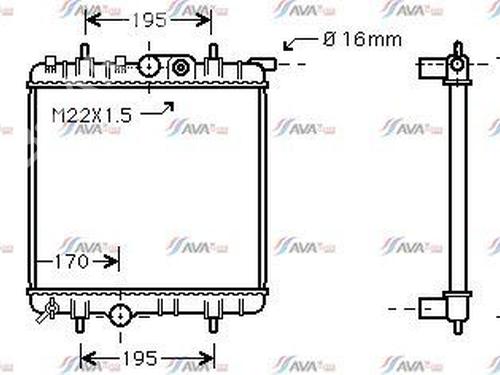 Wasserkühler für Wasserkühler PEUGEOT 206+ (2L_, 2M_) 1.4 i (2LKFWA, 2MKFWA) (75 hp) 34709479 34709479