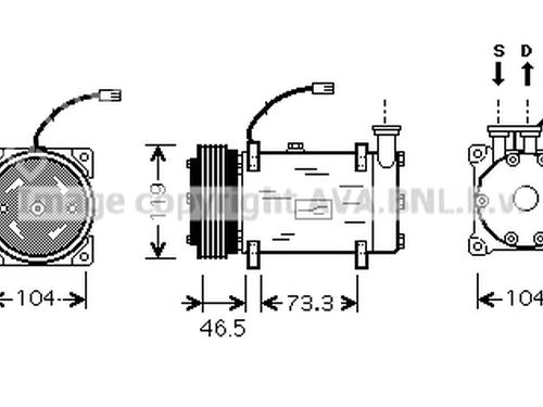 AC-Kompressor PEUGEOT 206 Hatchback (2A/C) 1.4 i (75 hp) 19741793